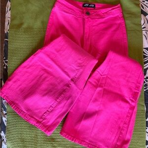 Hot Pink Wide-Leg Jeans by JoJo